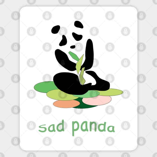 Sad Panda Bear, Save the Pandas, Earth Day Panda Magnet by Peaceful Pigments